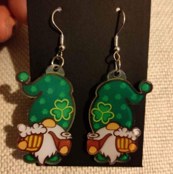 3 St. Patty's Day Gnome Earrings - Picture 3 of 4